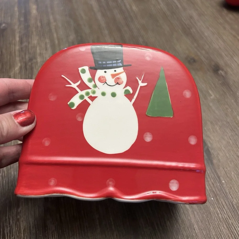 Casa Vero‎ by ack Napkin holder Red Holiday Snowman Kitchen Christmas Holiday